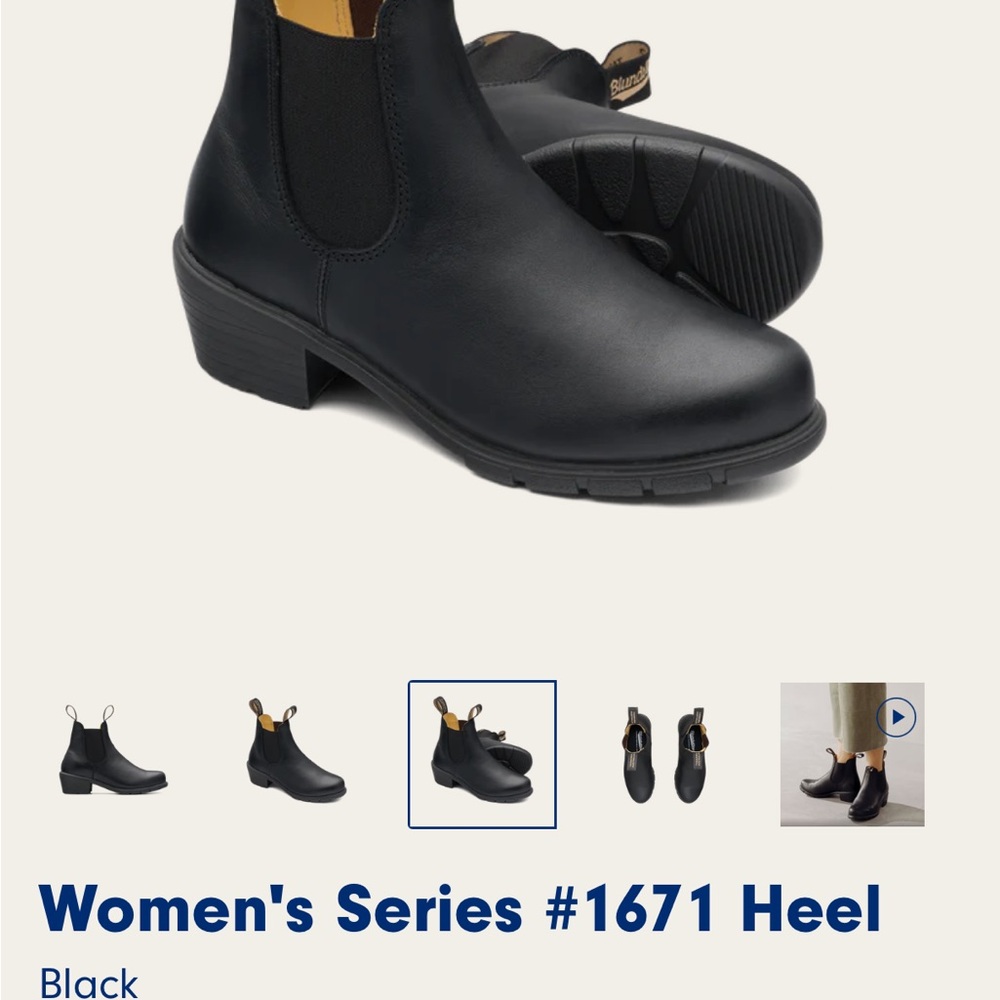 Blundstone Black Leather Heel Boots